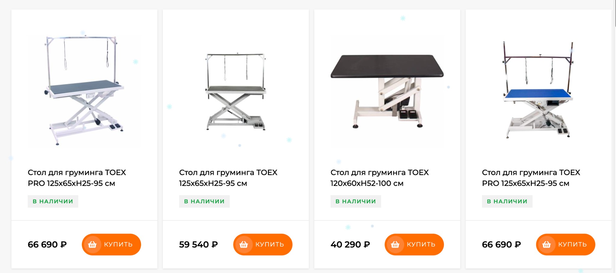 Столы для груминга. Источник: сайт магазина Groomeru